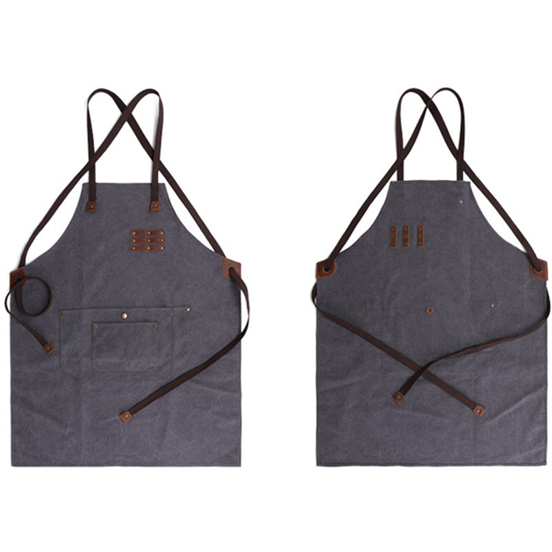 Durable Canvas Apron Cafe Barista Bartender Bakery BBQ Chef Uniform Florist Carpenter Gardener Artist Painter Workwear