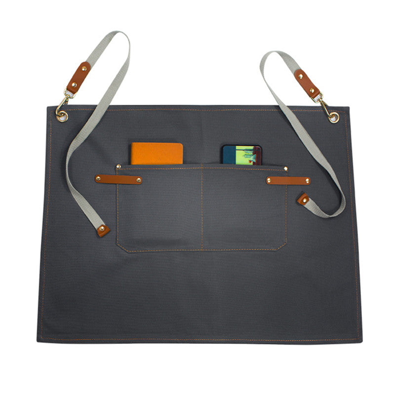 Gray Canvas Waist Apron Black Barista Bartender Pastry Chef Uniform Bistro Green Waiter Waitress Florist Work Wear