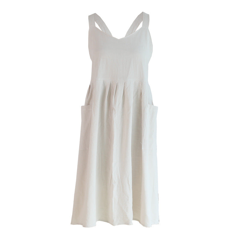 Long Cotton Apron Florist Artist Painter Flower Shop Manicure Workwear Waitress Cafe Barista Pastry Chef Uniform