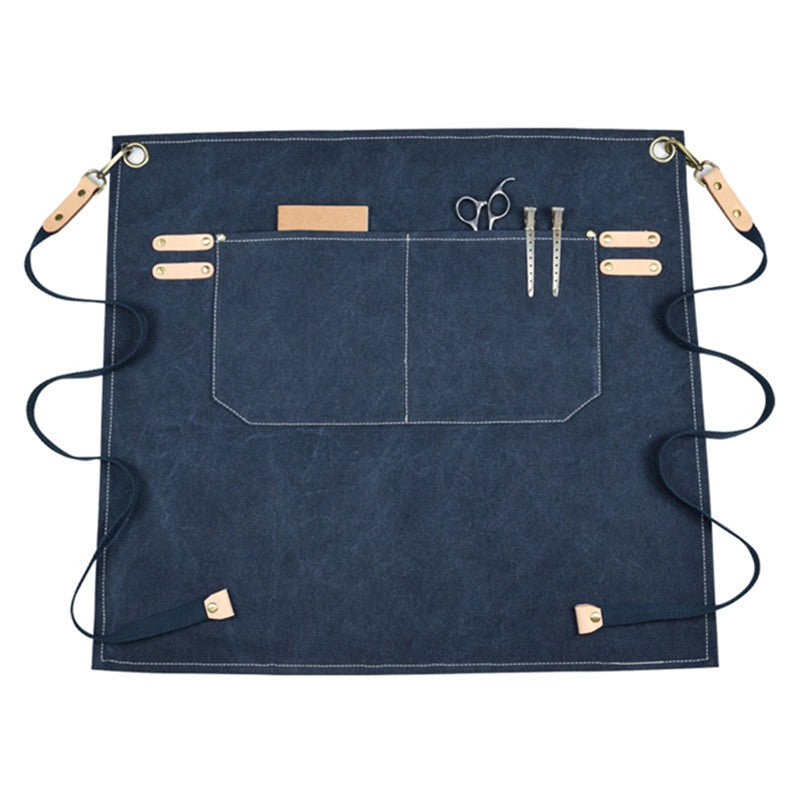 Gray Canvas Waist Apron Blue Barista Bartender Baker Pastry Chef Uniform Green Florist Carpenter Gardener Work Wear