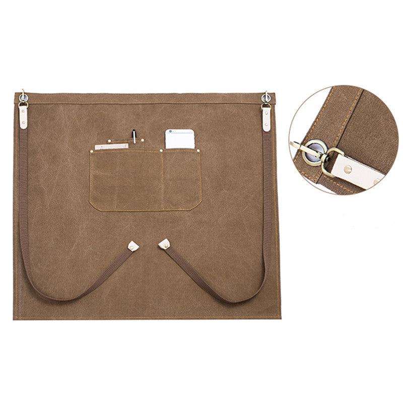 Gray Canvas Waist Apron Khaki Barista Bartender Pastry Chef Uniform Florist Gardener Wood Work Wear