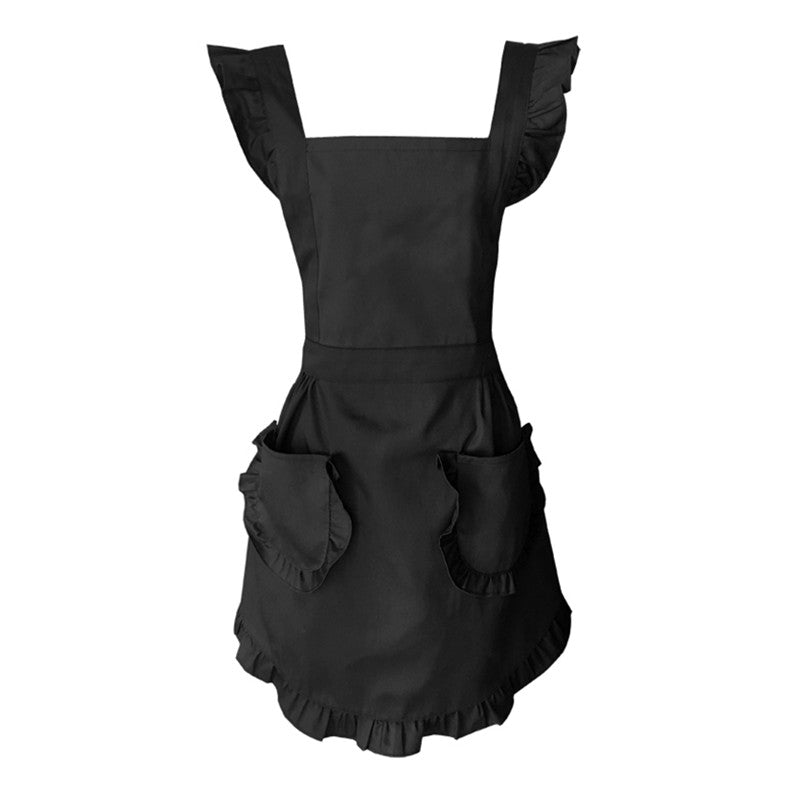 Polyester Cotton Frilly Apron Florist Waitress Coffee Shop Pastry Chef Cook Workwear Bakery Flower Shop Tea House Uniform