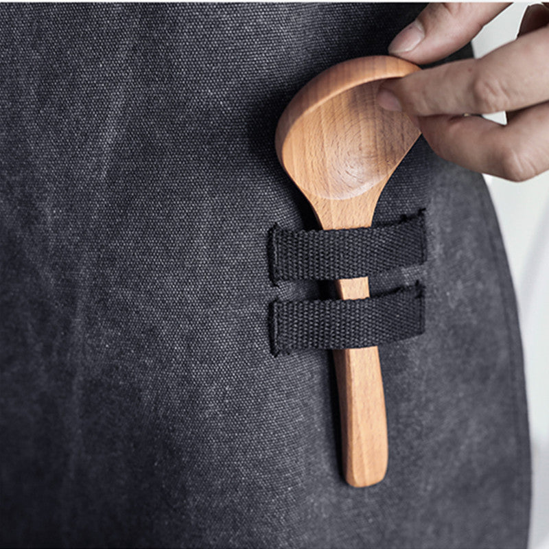 Dark Gray Canvas Apron Barista Bartender Baker Chef Catering Uniform Florist Carpenter Tattoo Artist Painter Gardener Workwear