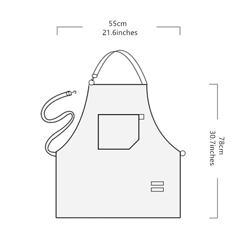 Dark Gray Canvas Apron Barista Bartender Baker Chef Catering Uniform Florist Carpenter Tattoo Artist Painter Gardener Workwear