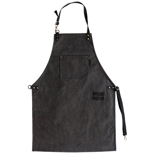 Dark Gray Canvas Apron Barista Bartender Baker Chef Catering Uniform Florist Carpenter Tattoo Artist Painter Gardener Workwear