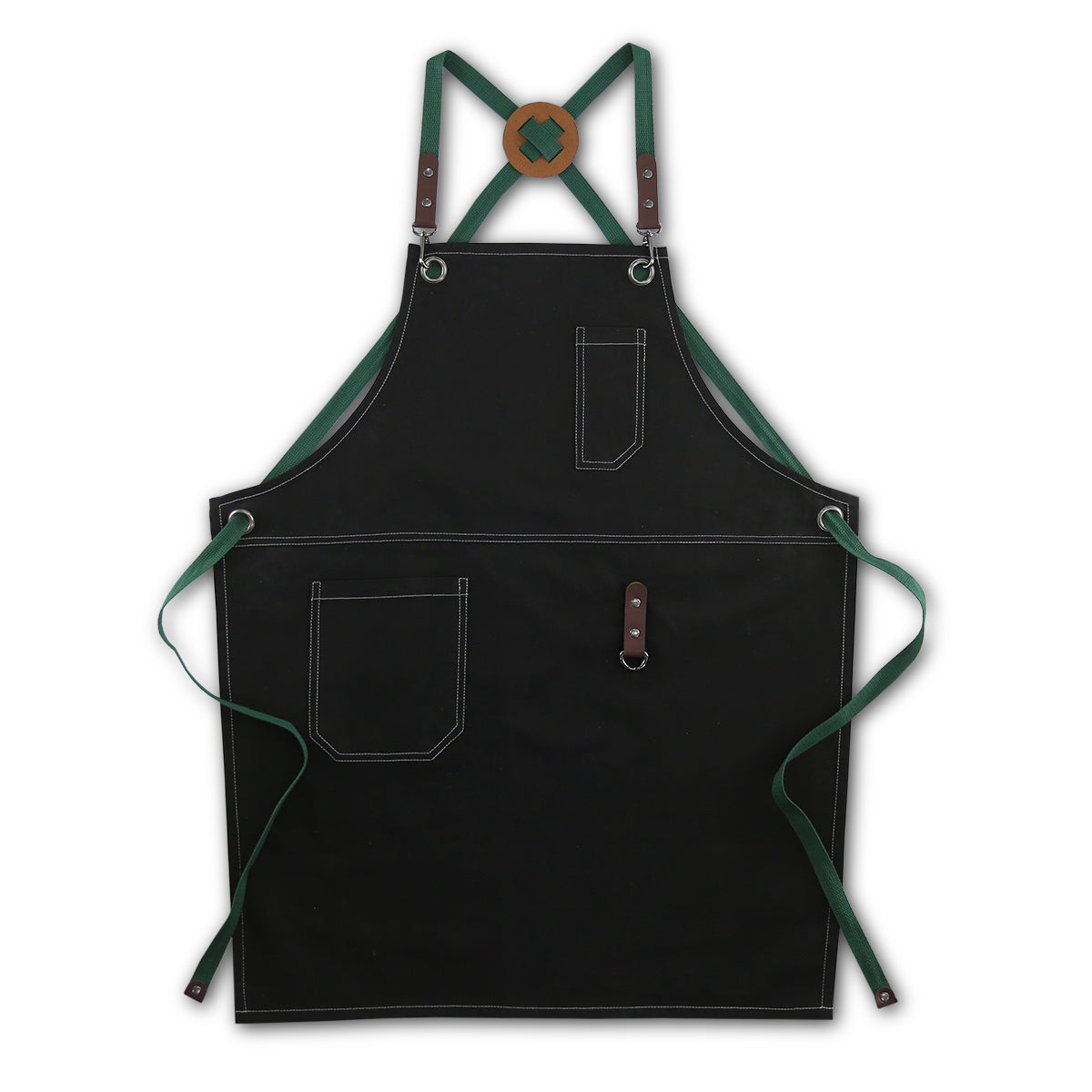 Cross-back Black Cotton Apron Cooking Baking Crafting Work Wear Florist Cafe Barista Restaurant Waiter Waitress Pastry Chef Uniform
