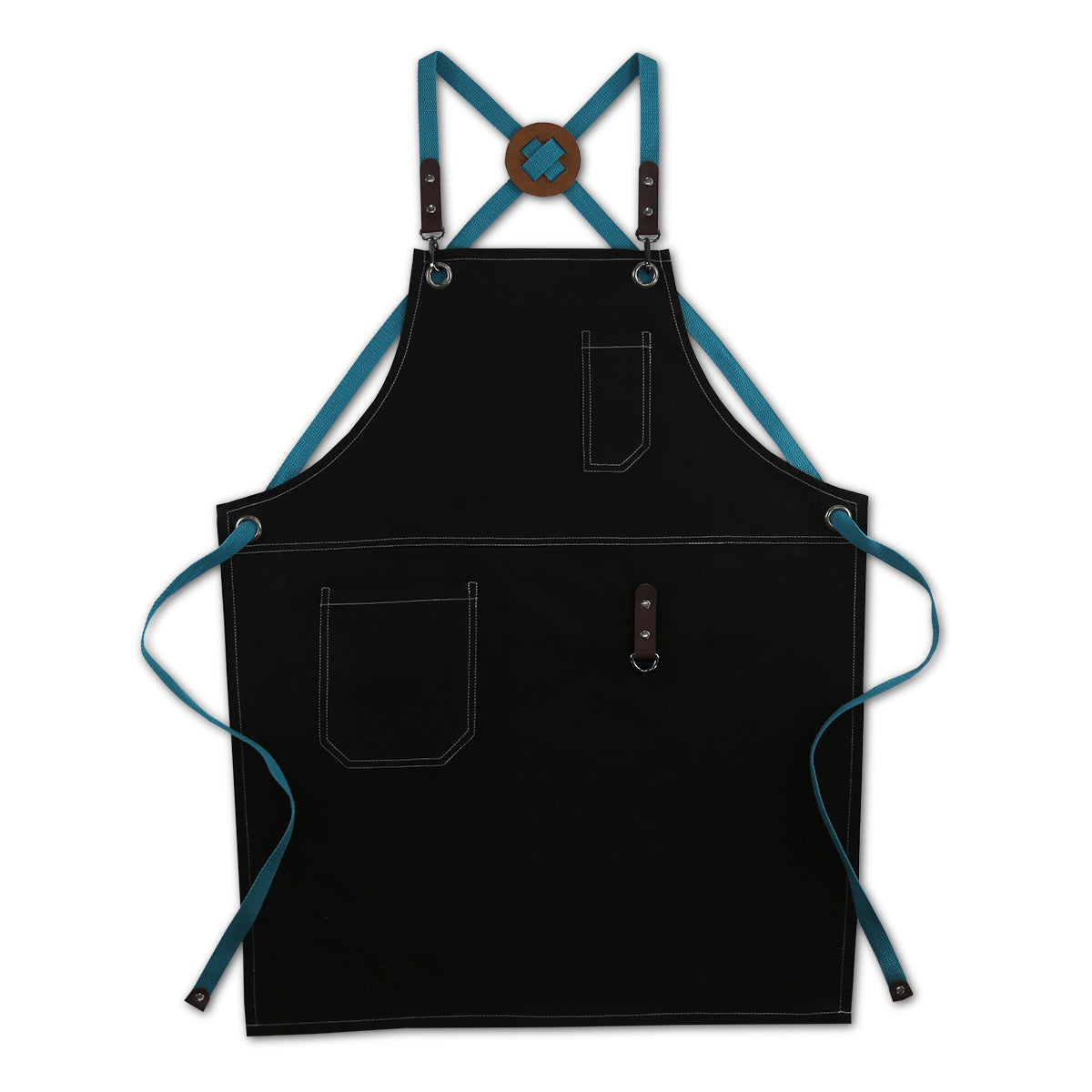 Cross-back Black Cotton Apron Cooking Baking Crafting Work Wear Florist Cafe Barista Restaurant Waiter Waitress Pastry Chef Uniform