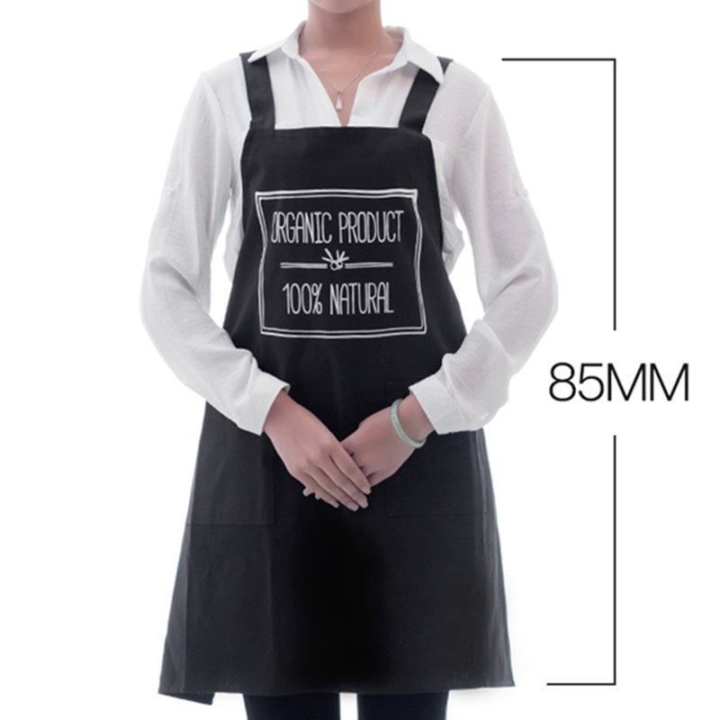 Black Cotton Apron Cafe Barista Baker Coffee Roaster Uniform Bistro Restaurant Shop Waiter Waitress Cashier Workwear