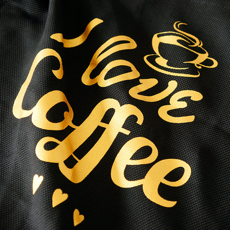 Black Cotton Apron Cafe Barista Baker Coffee Roaster Uniform Bistro Restaurant Shop Waiter Waitress Cashier Workwear