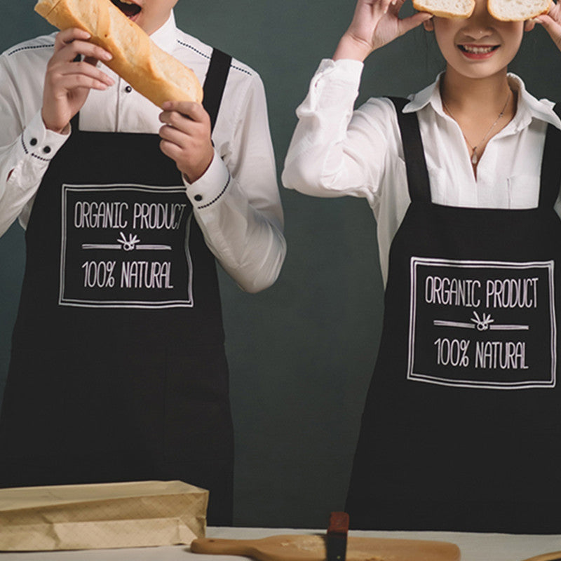 Black Cotton Apron Cafe Barista Baker Coffee Roaster Uniform Bistro Restaurant Shop Waiter Waitress Cashier Workwear