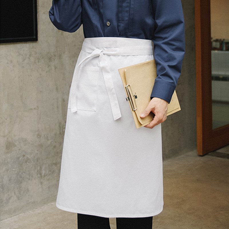 Polyester Cotton Waist Apron White Barista Bartender Waiter Pastry Chef Uniform Black Restaurant Waitress Culinary Workwear