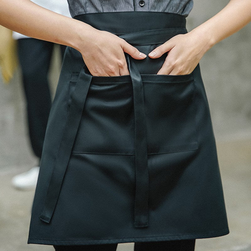 Polyester Cotton Waist Apron White Barista Bartender Waiter Pastry Chef Uniform Black Restaurant Waitress Culinary Workwear