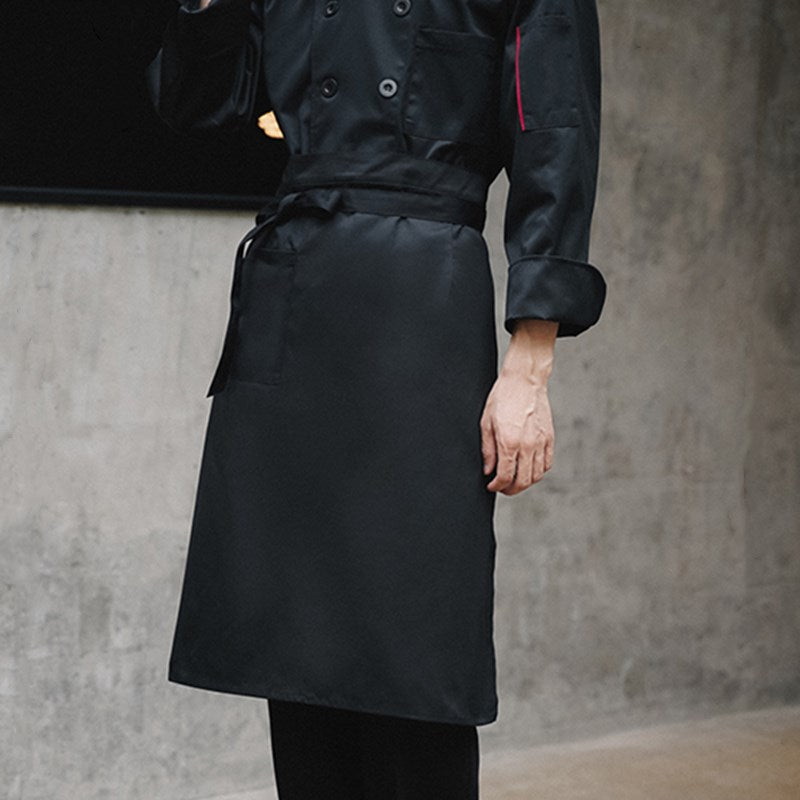Polyester Cotton Waist Apron White Barista Bartender Waiter Pastry Chef Uniform Black Restaurant Waitress Culinary Workwear