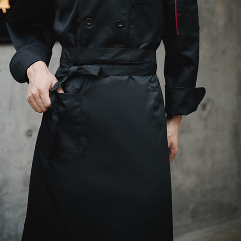 Polyester Cotton Waist Apron White Barista Bartender Waiter Pastry Chef Uniform Black Restaurant Waitress Culinary Workwear