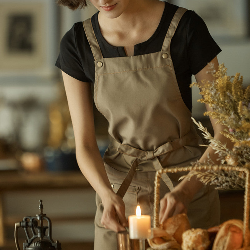 Polyester Cotton Apron Cafe Barista Bartender Baker Catering Uniform Pastry Chef Restaurant Bistro Waiter Waitress Florist Workwear
