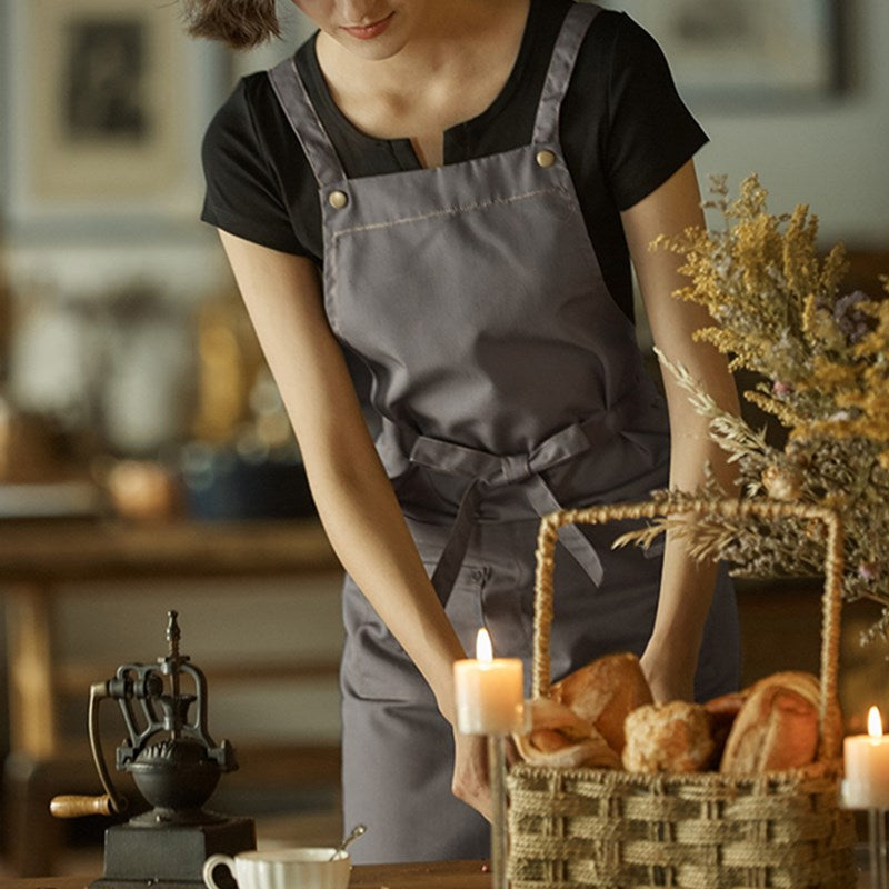 Polyester Cotton Apron Cafe Barista Bartender Baker Catering Uniform Pastry Chef Restaurant Bistro Waiter Waitress Florist Workwear