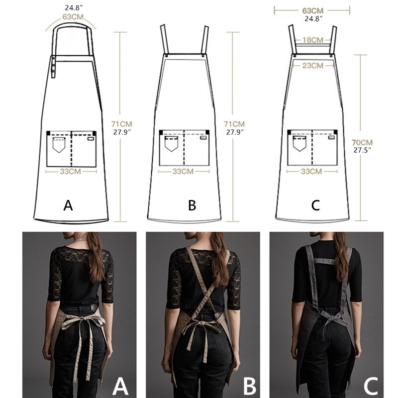 Polyester Cotton Apron Cafe Barista Bartender Baker Catering Uniform Pastry Chef Restaurant Bistro Waiter Waitress Florist Workwear