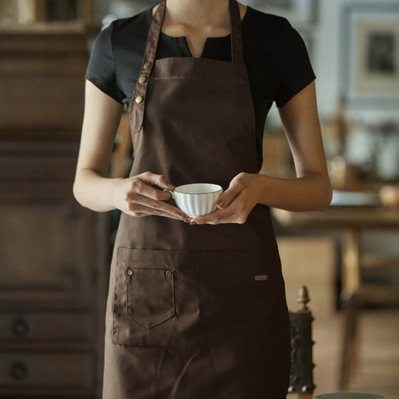 Polyester Cotton Apron Cafe Barista Bartender Baker Catering Uniform Pastry Chef Restaurant Bistro Waiter Waitress Florist Workwear