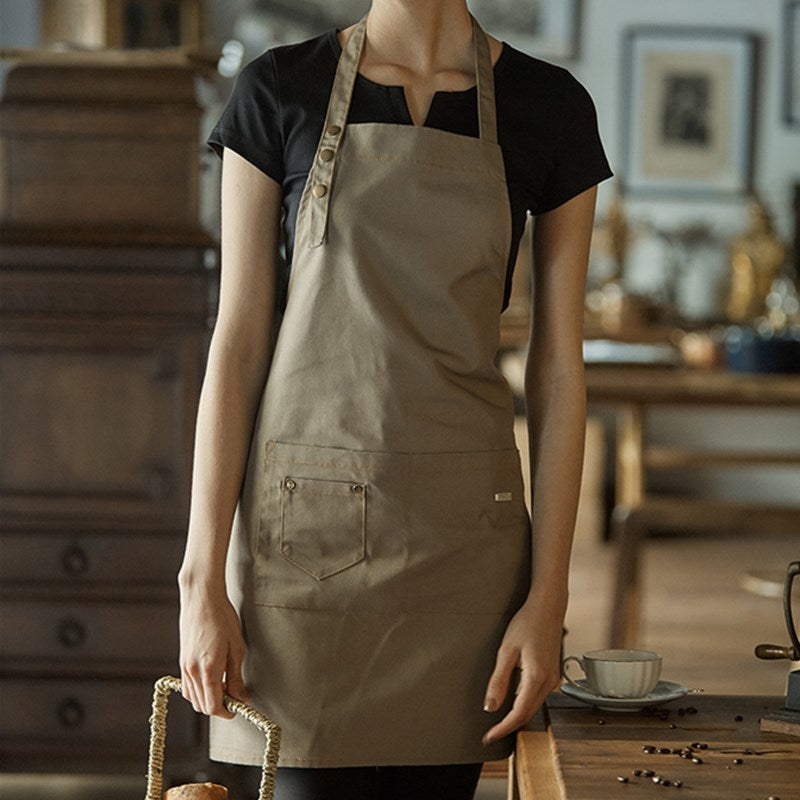 Polyester Cotton Apron Cafe Barista Bartender Baker Catering Uniform Pastry Chef Restaurant Bistro Waiter Waitress Florist Workwear