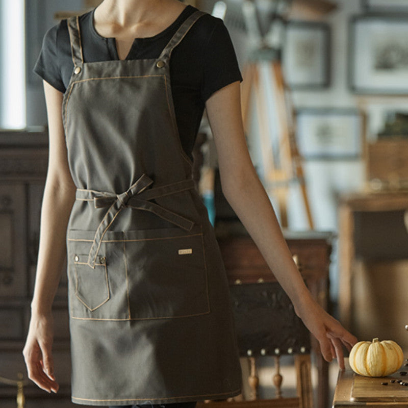 Polyester Cotton Apron Cafe Barista Bartender Baker Catering Uniform Pastry Chef Restaurant Bistro Waiter Waitress Florist Workwear