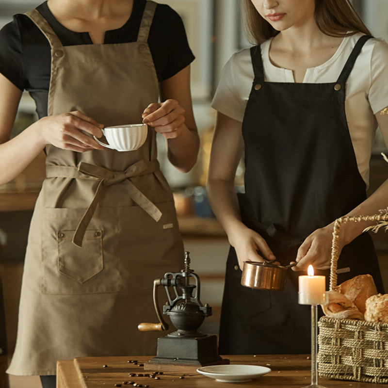 Polyester Cotton Apron Cafe Barista Bartender Baker Catering Uniform Pastry Chef Restaurant Bistro Waiter Waitress Florist Workwear