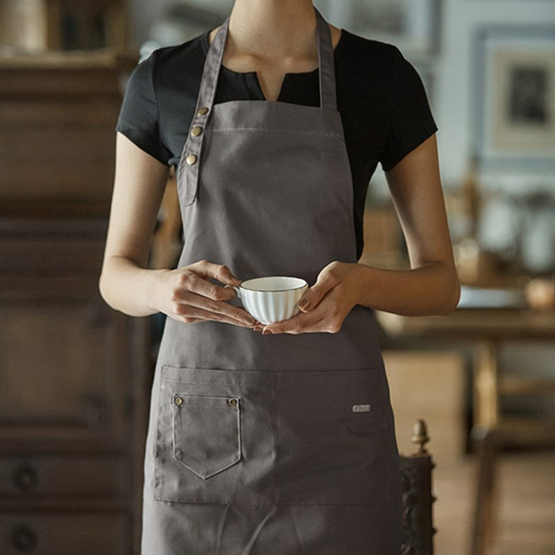 Polyester Cotton Apron Cafe Barista Bartender Baker Catering Uniform Pastry Chef Restaurant Bistro Waiter Waitress Florist Workwear