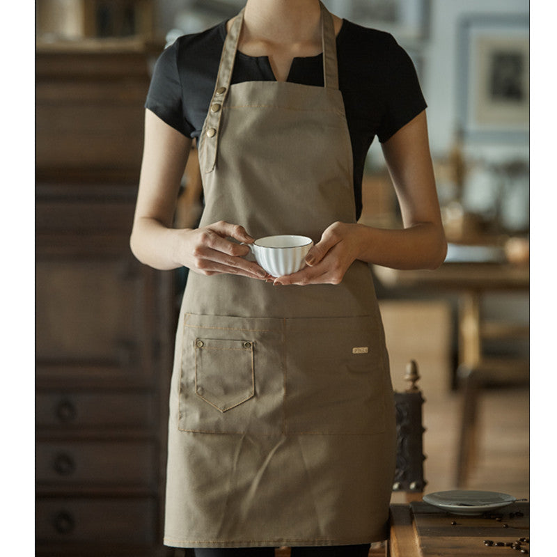 Polyester Cotton Apron Cafe Barista Bartender Baker Catering Uniform Pastry Chef Restaurant Bistro Waiter Waitress Florist Workwear