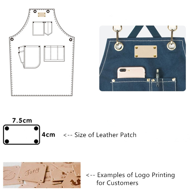 Cross-back Canvas Apron Cafe Barista Bartender Restaurant Pastry Chef Uniform Florist Barber Hairdresser Grill BBQ Workwear