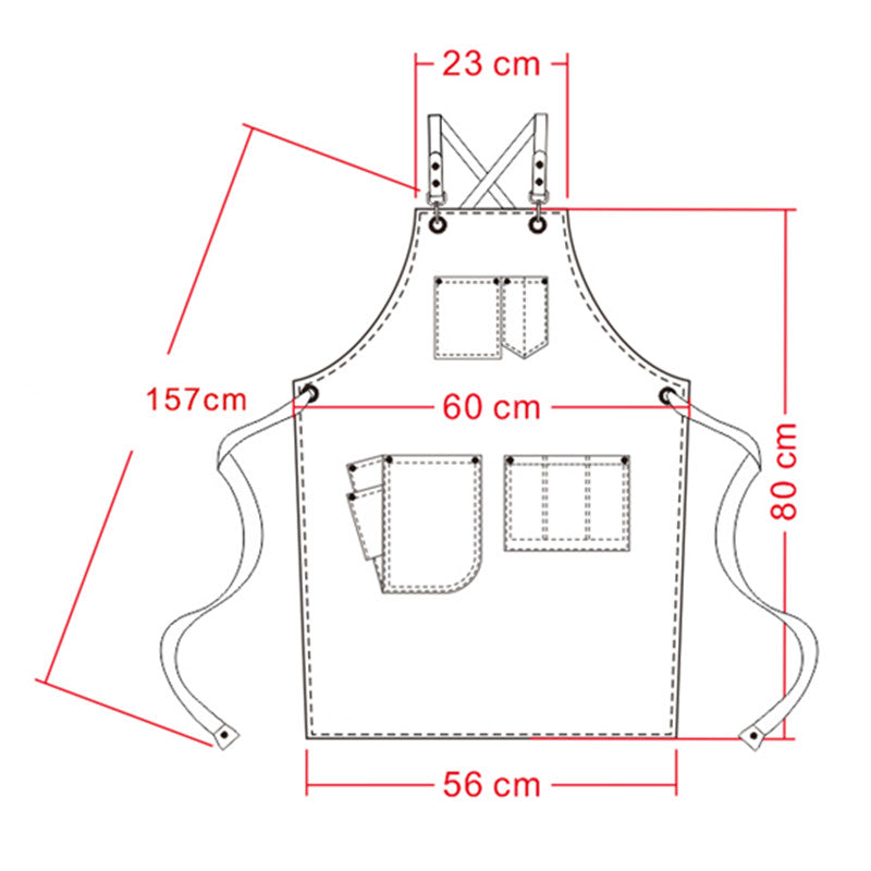 Cross-back Canvas Apron Cafe Barista Bartender Restaurant Pastry Chef Uniform Florist Barber Hairdresser Grill BBQ Workwear