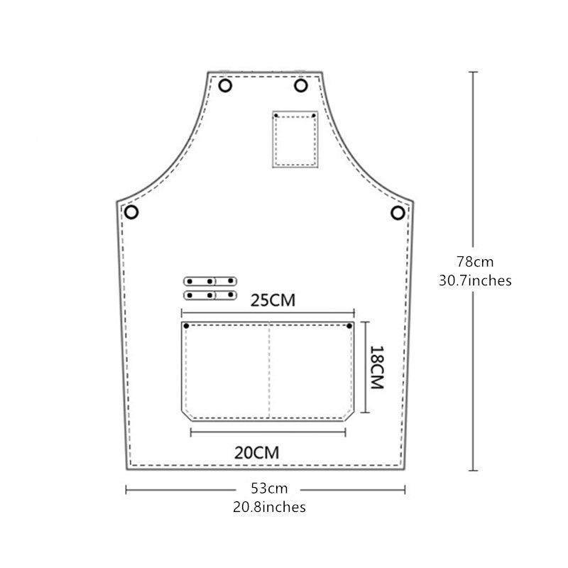 Cross-back Gray Canvas Apron Cafe Barista Bartender Restaurant BBQ Pastry Chef Uniform Florist Barber Gardener Workwear