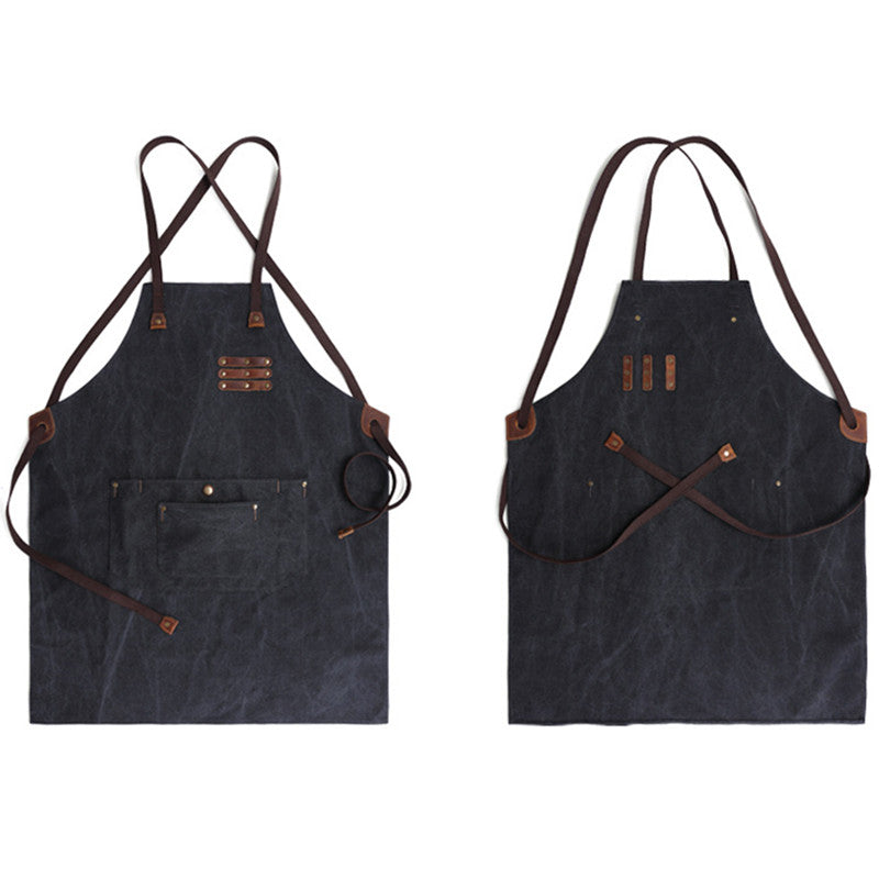 Durable Canvas Apron Cafe Barista Bartender Bakery BBQ Chef Uniform Florist Carpenter Gardener Artist Painter Workwear