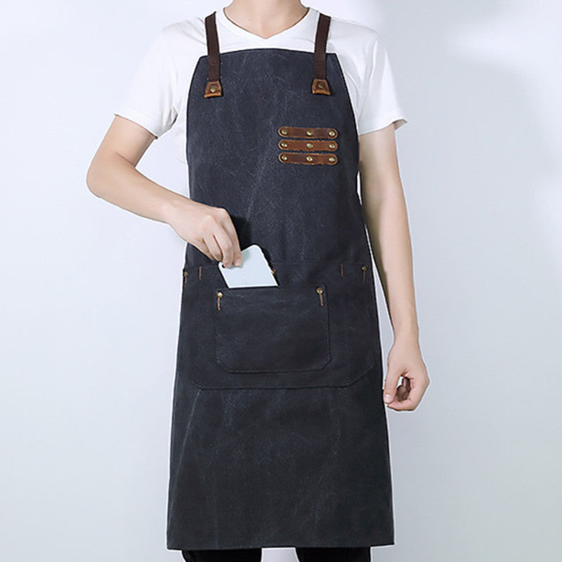 Durable Canvas Apron Cafe Barista Bartender Bakery BBQ Chef Uniform Florist Carpenter Gardener Artist Painter Workwear