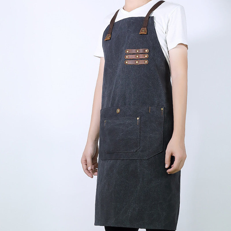 Durable Canvas Apron Cafe Barista Bartender Bakery BBQ Chef Uniform Florist Carpenter Gardener Artist Painter Workwear