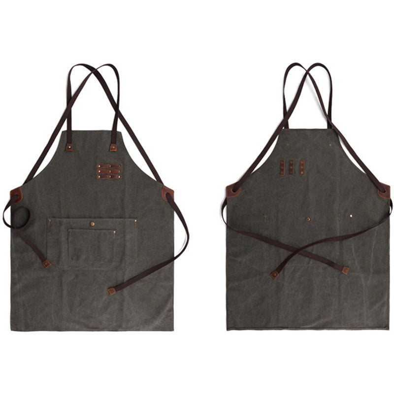 Durable Canvas Apron Cafe Barista Bartender Bakery BBQ Chef Uniform Florist Carpenter Gardener Artist Painter Workwear