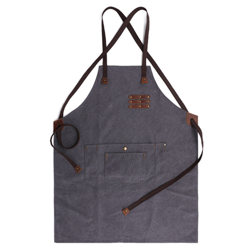 Durable Canvas Apron Cafe Barista Bartender Bakery BBQ Chef Uniform Florist Carpenter Gardener Artist Painter Workwear