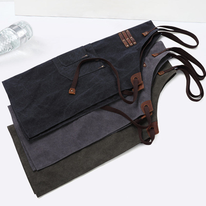 Durable Canvas Apron Cafe Barista Bartender Bakery BBQ Chef Uniform Florist Carpenter Gardener Artist Painter Workwear