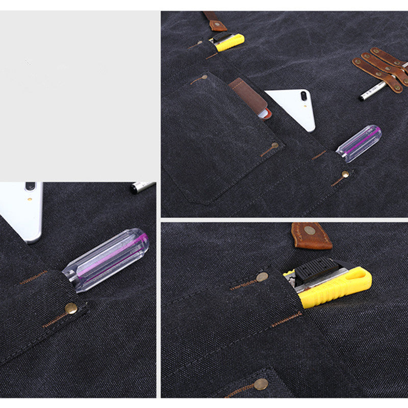Durable Canvas Apron Cafe Barista Bartender Bakery BBQ Chef Uniform Florist Carpenter Gardener Artist Painter Workwear