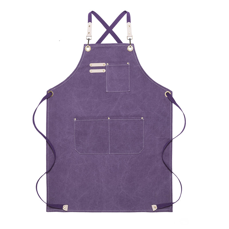 Cross-back Pink Canvas Apron Cafe Barista Bartender Bakery Pastry Chef Uniform Florist Painter Artist Gardener Workwear
