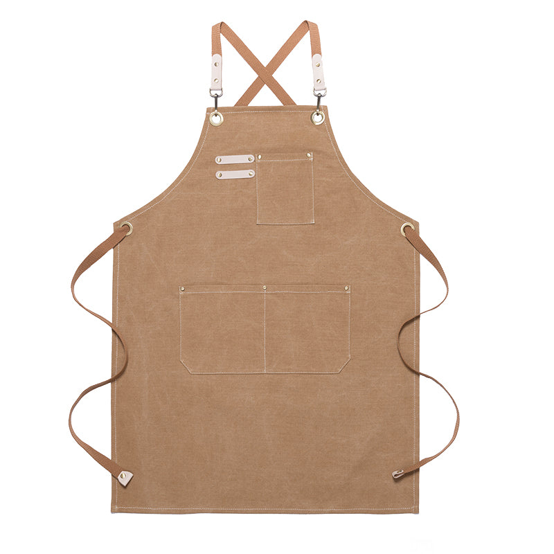Cross-back Pink Canvas Apron Cafe Barista Bartender Bakery Pastry Chef Uniform Florist Painter Artist Gardener Workwear