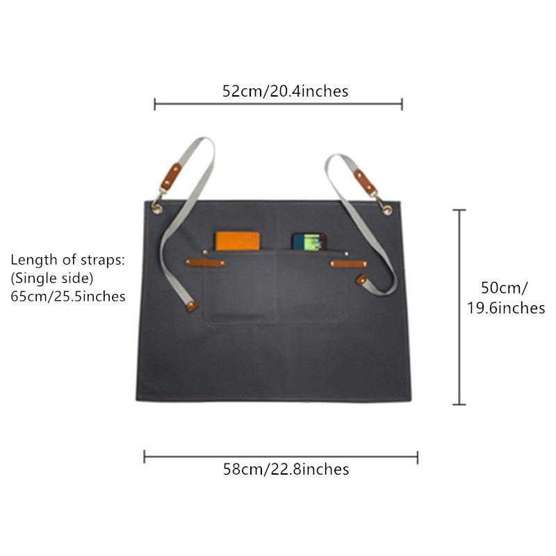 Gray Canvas Waist Apron Black Barista Bartender Pastry Chef Uniform Bistro Green Waiter Waitress Florist Work Wear