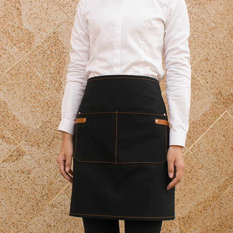 Gray Canvas Waist Apron Black Barista Bartender Pastry Chef Uniform Bistro Green Waiter Waitress Florist Work Wear