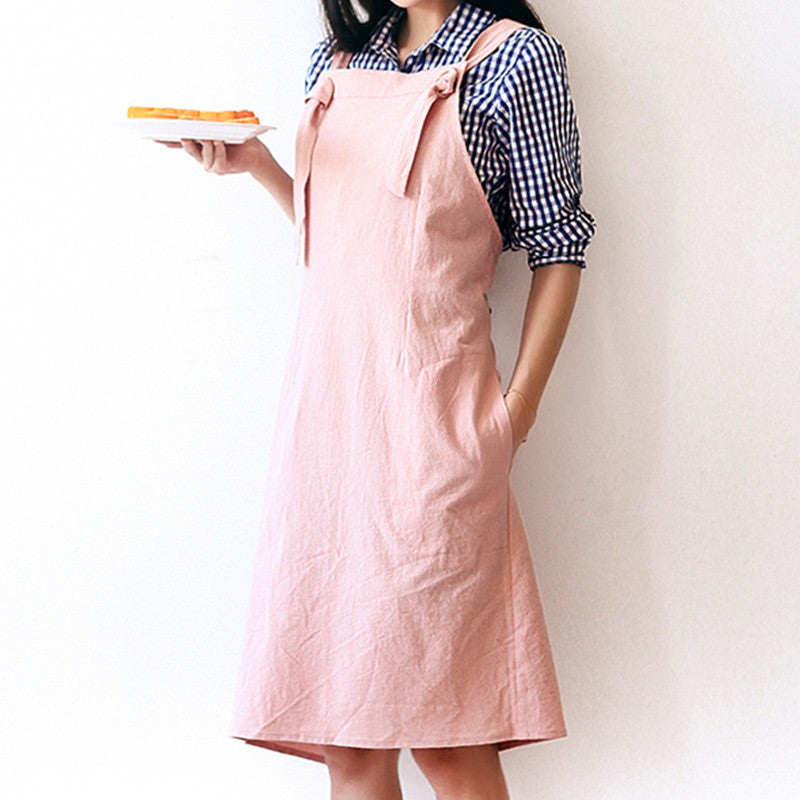 Pink Cotton Apron Purple Florist Gardener Artist Workwear Green Barista Restaurant Bartender Baker Pastry Chef Uniform