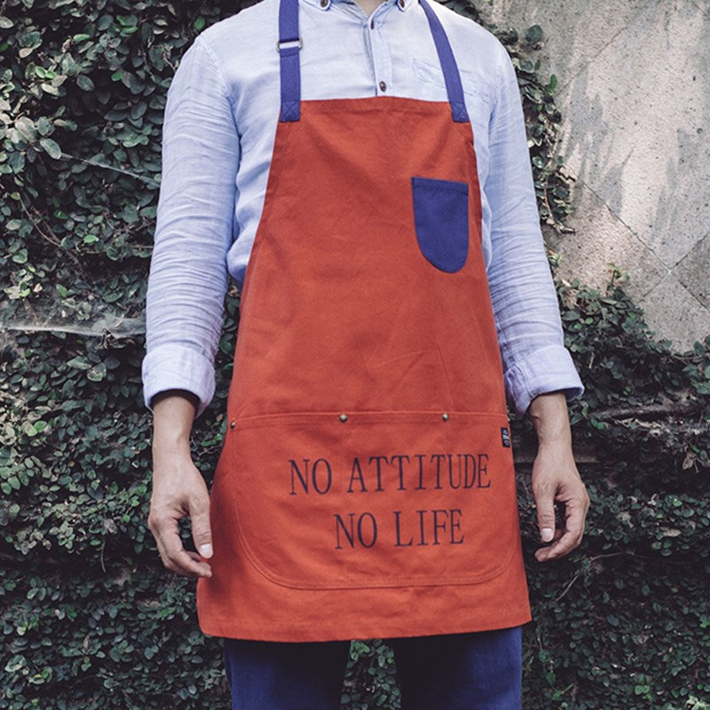 Yellow Cotton Apron Red Restaurant Cafe Barista Bartender Pastry Chef Catering Uniform Orange Florist Artist Gardener Workwear