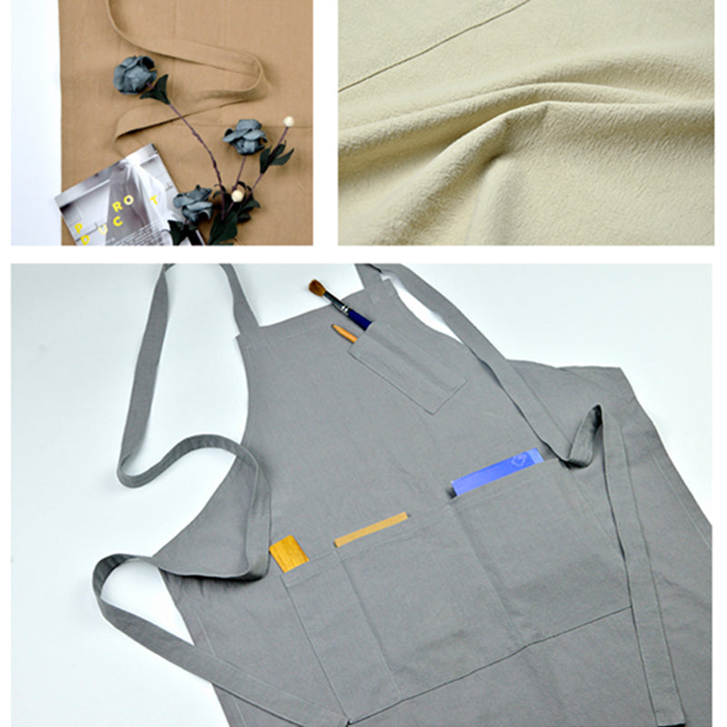 Long Cotton Apron Waitstaff Barista Bartender Baker Pastry Chef Catering Uniform Florist Painter Artist Workwear