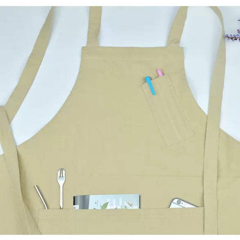 Long Cotton Apron Waitstaff Barista Bartender Baker Pastry Chef Catering Uniform Florist Painter Artist Workwear