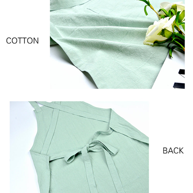 Long Cotton Apron Waitstaff Barista Bartender Baker Pastry Chef Catering Uniform Florist Painter Artist Workwear