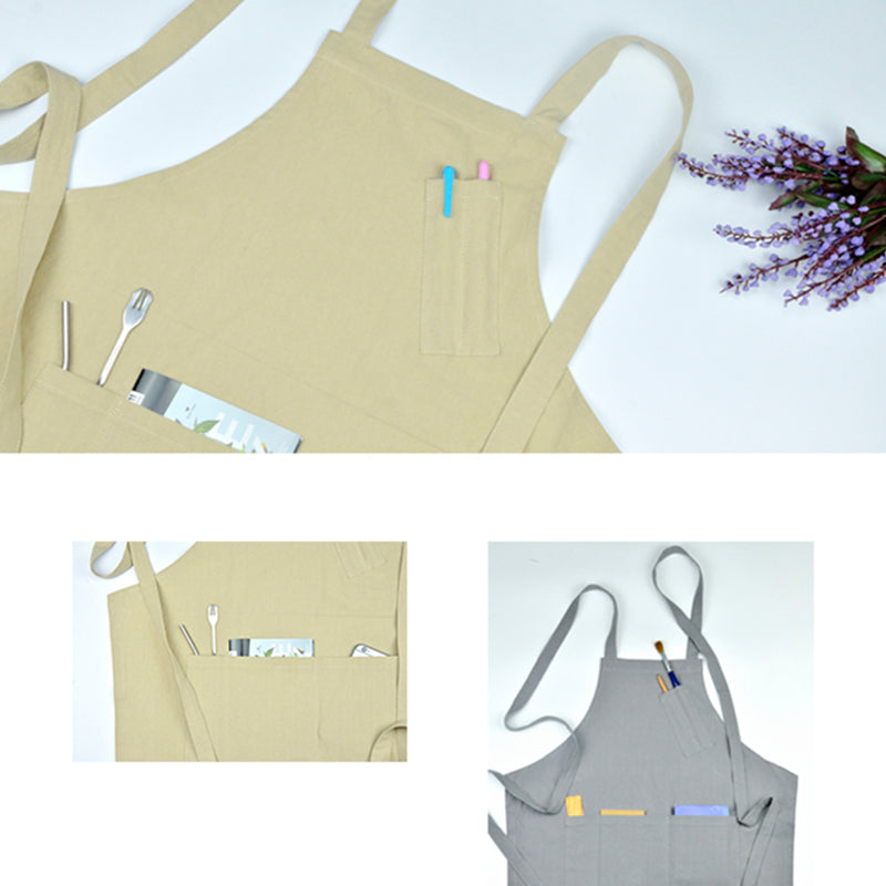 Long Cotton Apron Waitstaff Barista Bartender Baker Pastry Chef Catering Uniform Florist Painter Artist Workwear