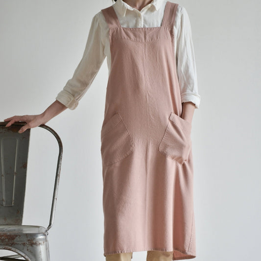 Cross-back Cotton Apron Home Kitchen Cooking Baking Crafting Workwear Cafe Baker Barista Restaurant Waitress Florist Uniform