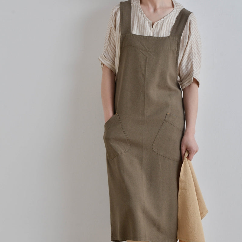 Cross-back Cotton Apron Home Kitchen Cooking Baking Crafting Workwear Cafe Baker Barista Restaurant Waitress Florist Uniform