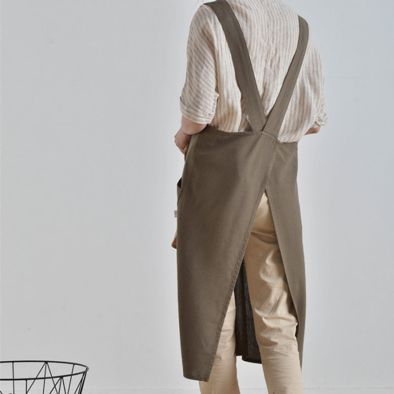 Cross-back Cotton Apron Home Kitchen Cooking Baking Crafting Workwear Cafe Baker Barista Restaurant Waitress Florist Uniform